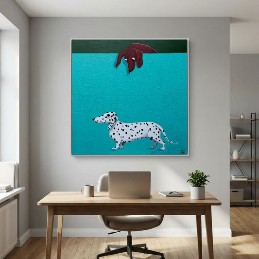 Freckles | Fine Art Canvas Print with dachshunds