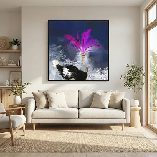 Showgirl | Fine Art Canvas Print with ostrich