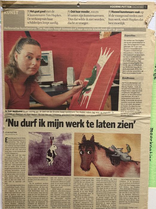 Newspaper clipping from the Algemeen Dagblad, 12 August 2006, with an interview with Tim Hupkes