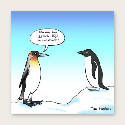 Black & White greeting card by Tim Hupkes, Dutch version