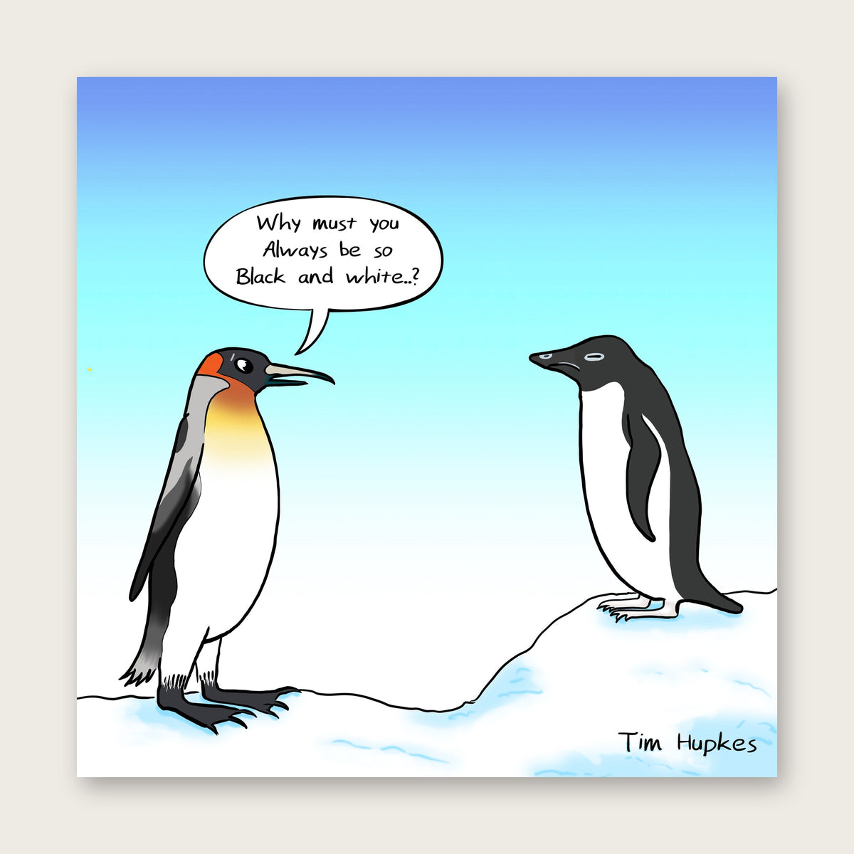 Black & White greeting card by Tim Hupkes, English version