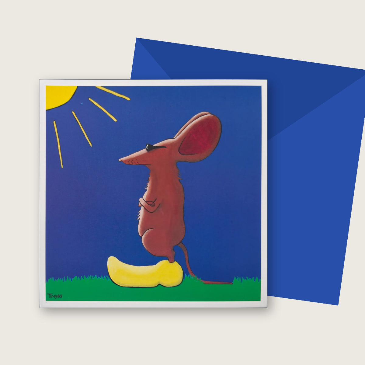 Cool Mouse on Clogs card by Tim Hupkes, with envelope