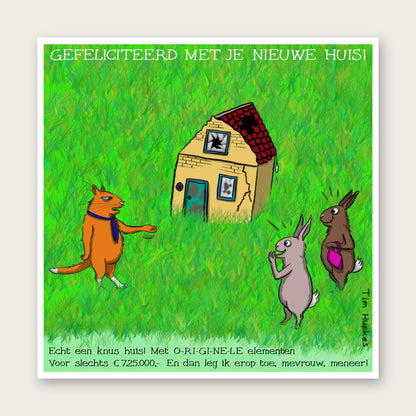 House Cat greeting card by Tim Hupkes, Dutch version