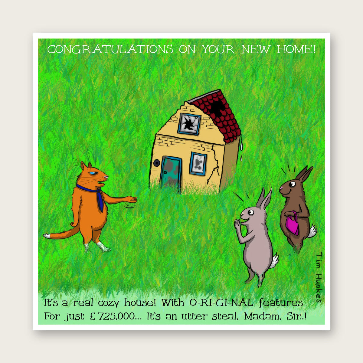 House Cat greeting card by Tim Hupkes, English version