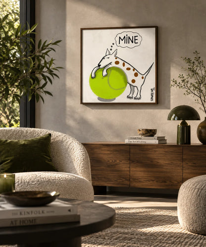 Ingelijste canvasprint Mine aan de muur.
