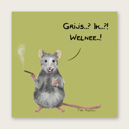 Mousy Lime greeting card by Tim Hupkes, Dutch version