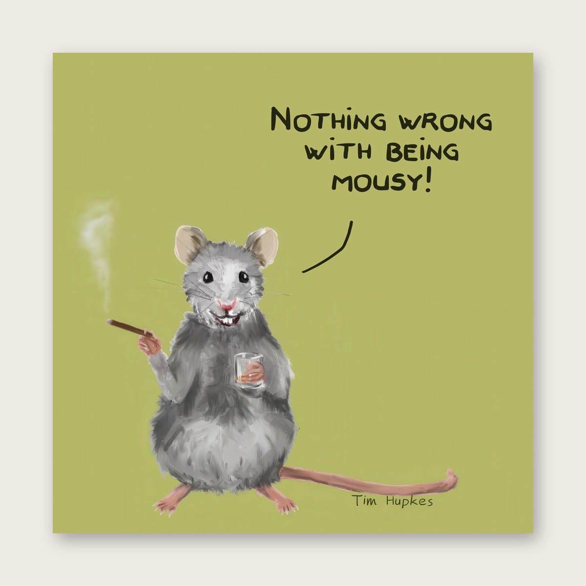 Mousy Lime greeting card by Tim Hupkes, English version