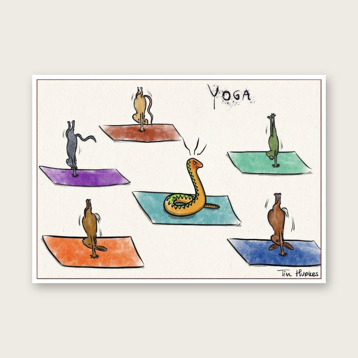 Yoga greeting card by Tim Hupkes