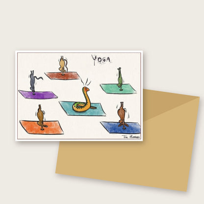 Yoga greeting card by Tim Hupkes, with envelope