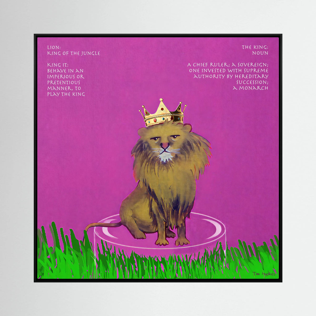 The King by Tim Hupkes, canvas print in a black frame