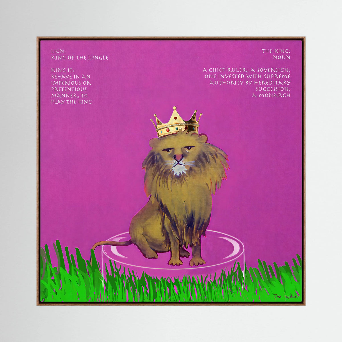 The King by Tim Hupkes, canvas print in an oak frame