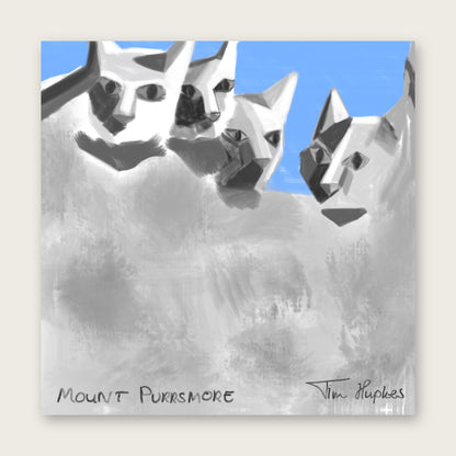 Mount Purrsmore greeting card by Tim Hupkes