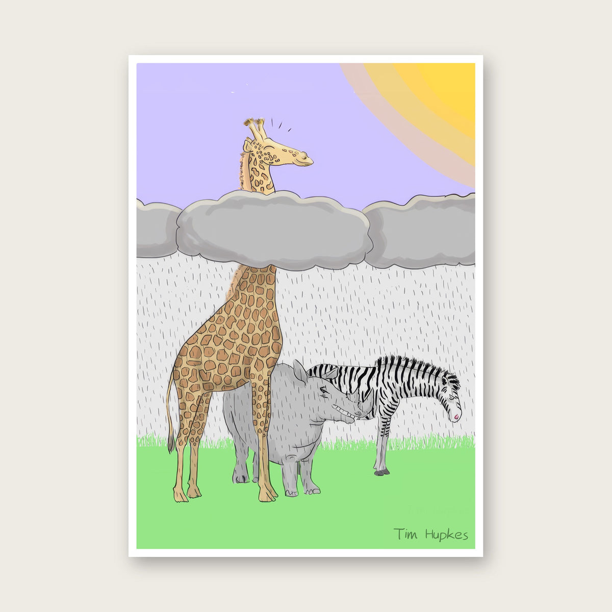 Above the Clouds greeting card by Tim Hupkes, folded A6 portrait