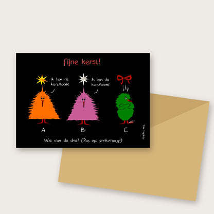 Strikvraag greeting card by Tim Hupkes, with envelope