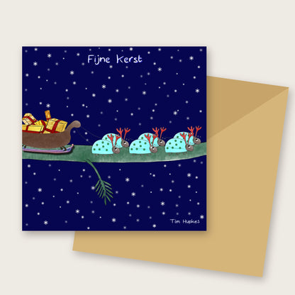 Stag Beetles greeting card by Tim Hupkes, Dutch version, with envelope