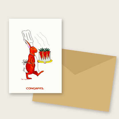 Carrot Cake greeting card by Tim Hupkes, English version, with envelope