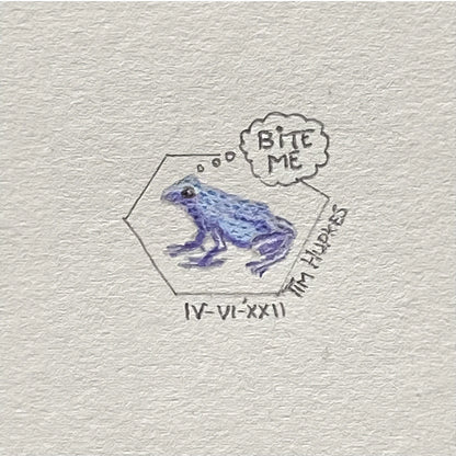 Poison Dart Frog | Original Tiny Drawing | Crude Little Animals