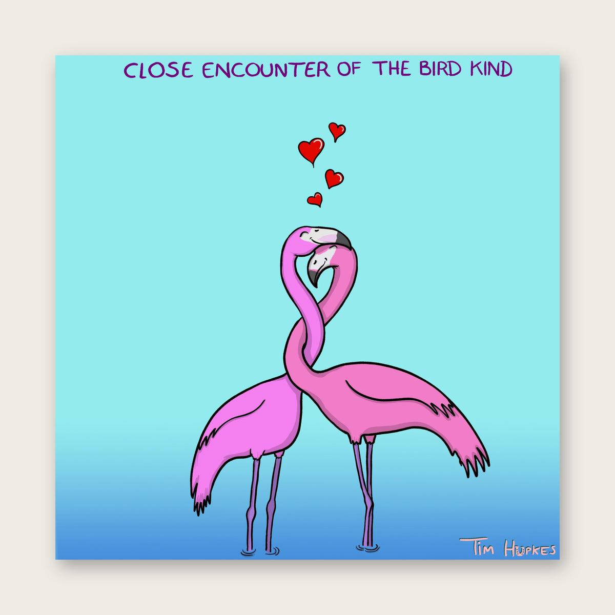 Close Encounter of the Bird Kind greeting card by Tim Hupkes