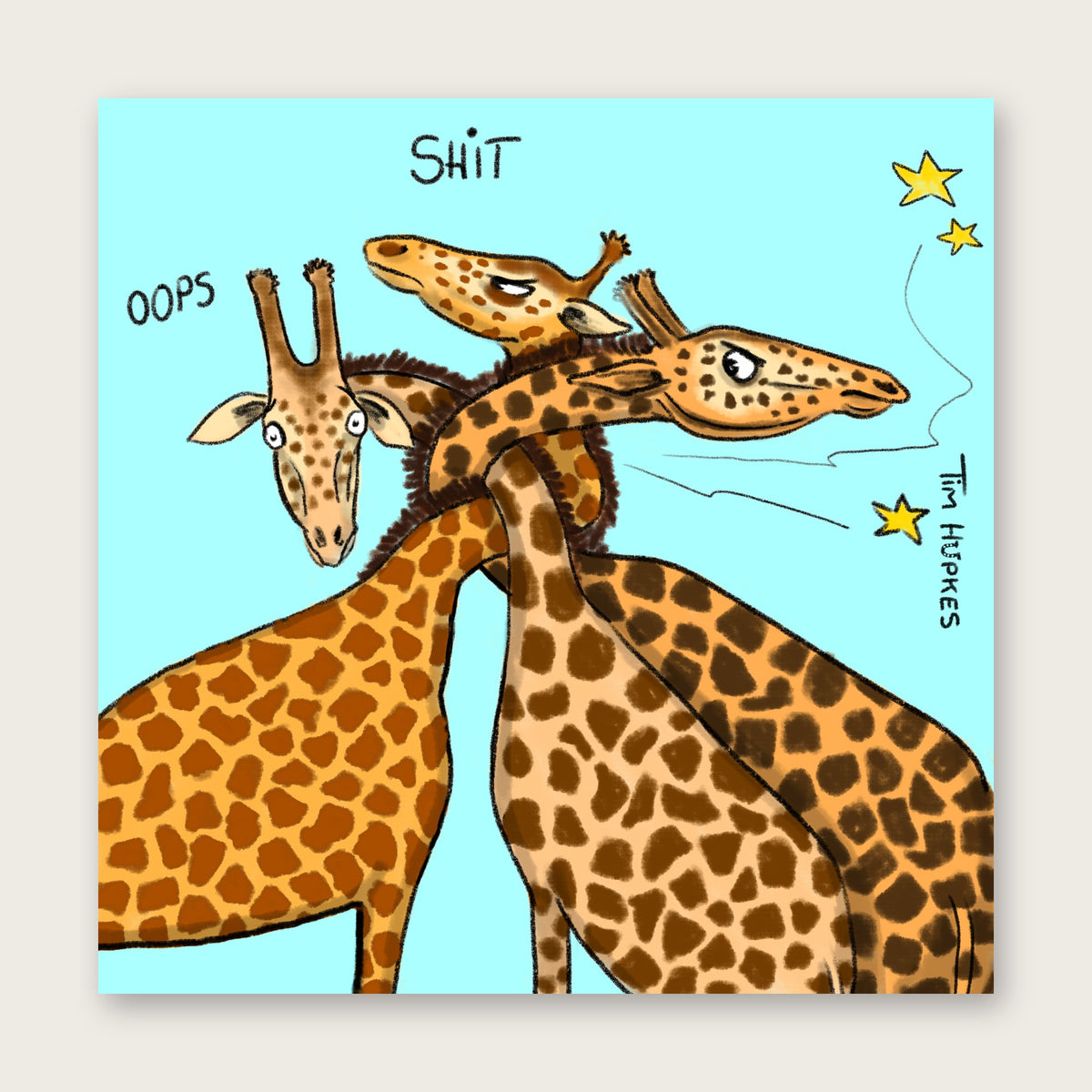 Giraffe Debacle greeting card by Tim Hupkes