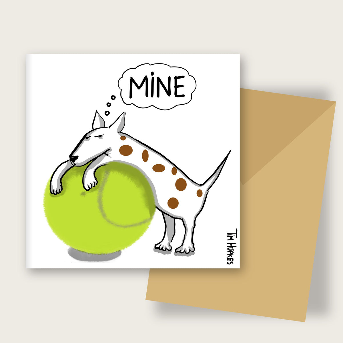 Mine greeting card by Tim Hupkes, English version, with envelope