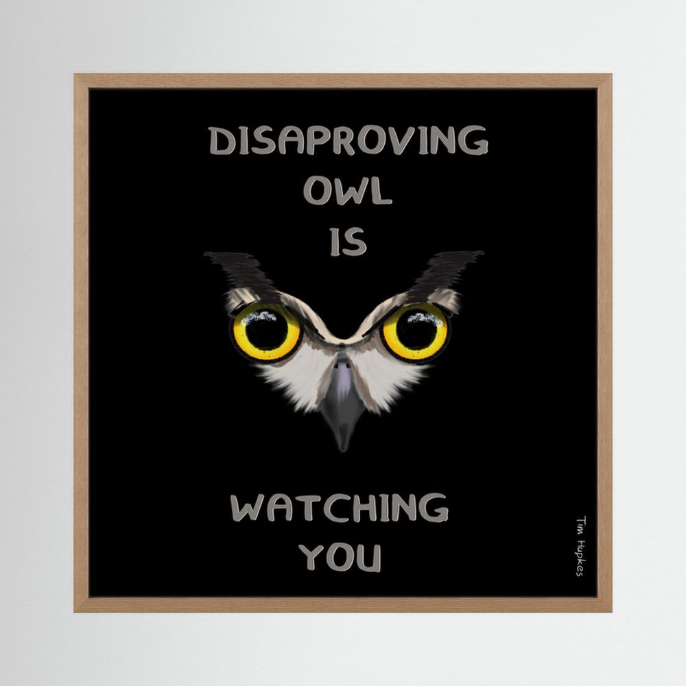 Disapproving owl | Black | Paper Print