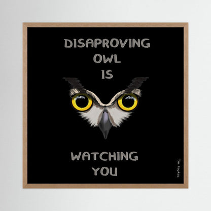 Disapproving owl | Black | Paper Print