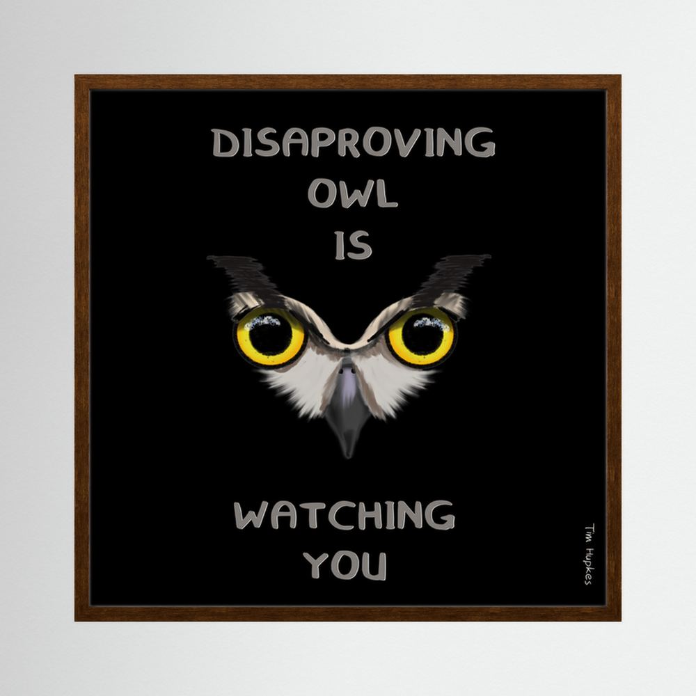 Disapproving owl | Black | Paper Print