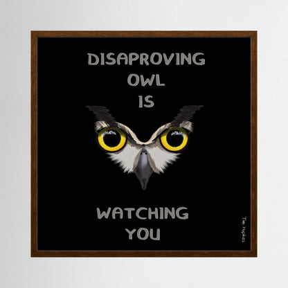 Disapproving owl | Black | Paper Print