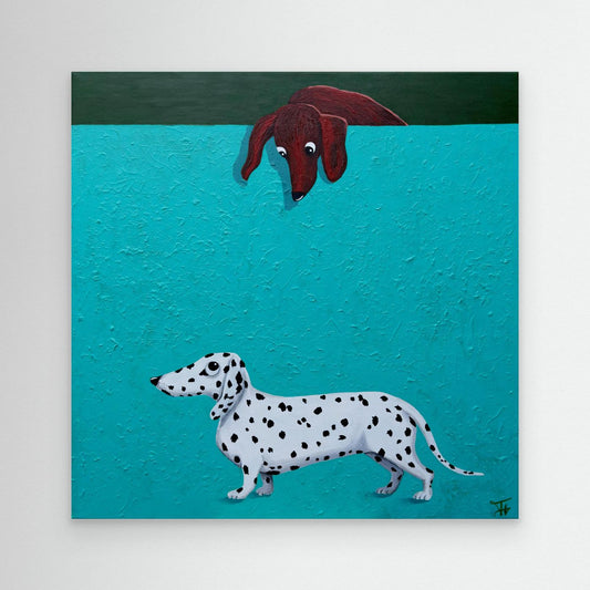 Freckles | Fine Art Canvas Print with dachshunds