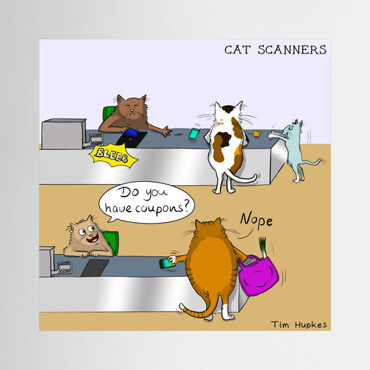 Cat Scanners by Tim Hupkes, fine art paper print unframed