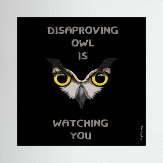 Disapproving owl | BLACK | Paper Print