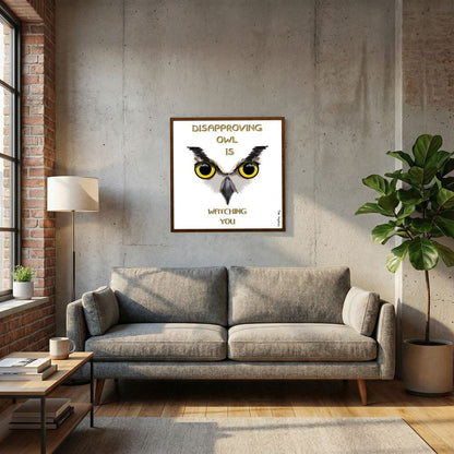Disapproving owl | WHITE | Paper Print