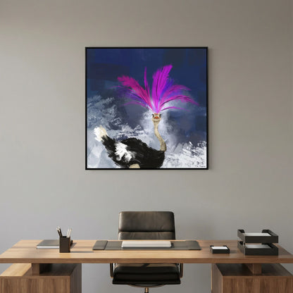 Showgirl | Fine Art Canvas Print with ostrich