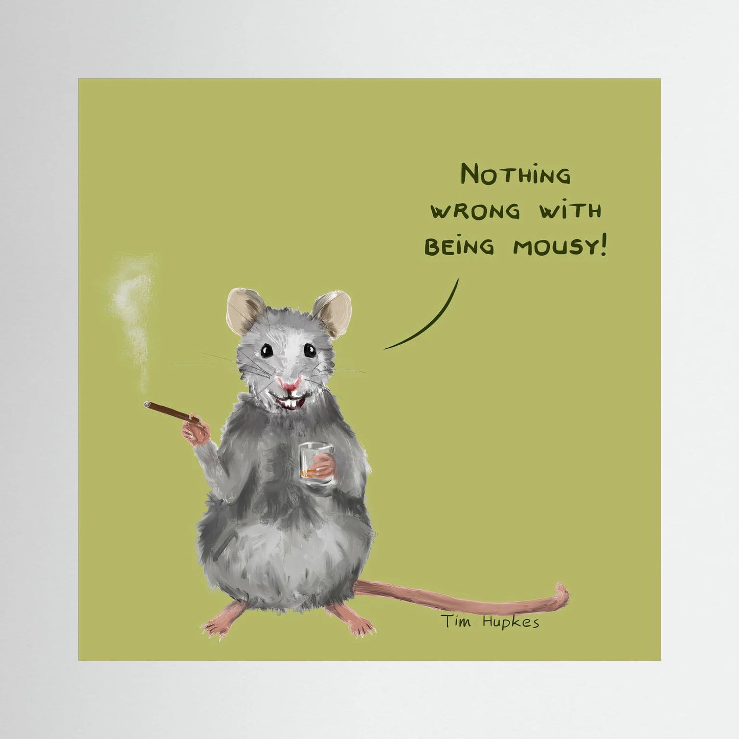 Mousy | Lime | Canvas Print| 30 x 30