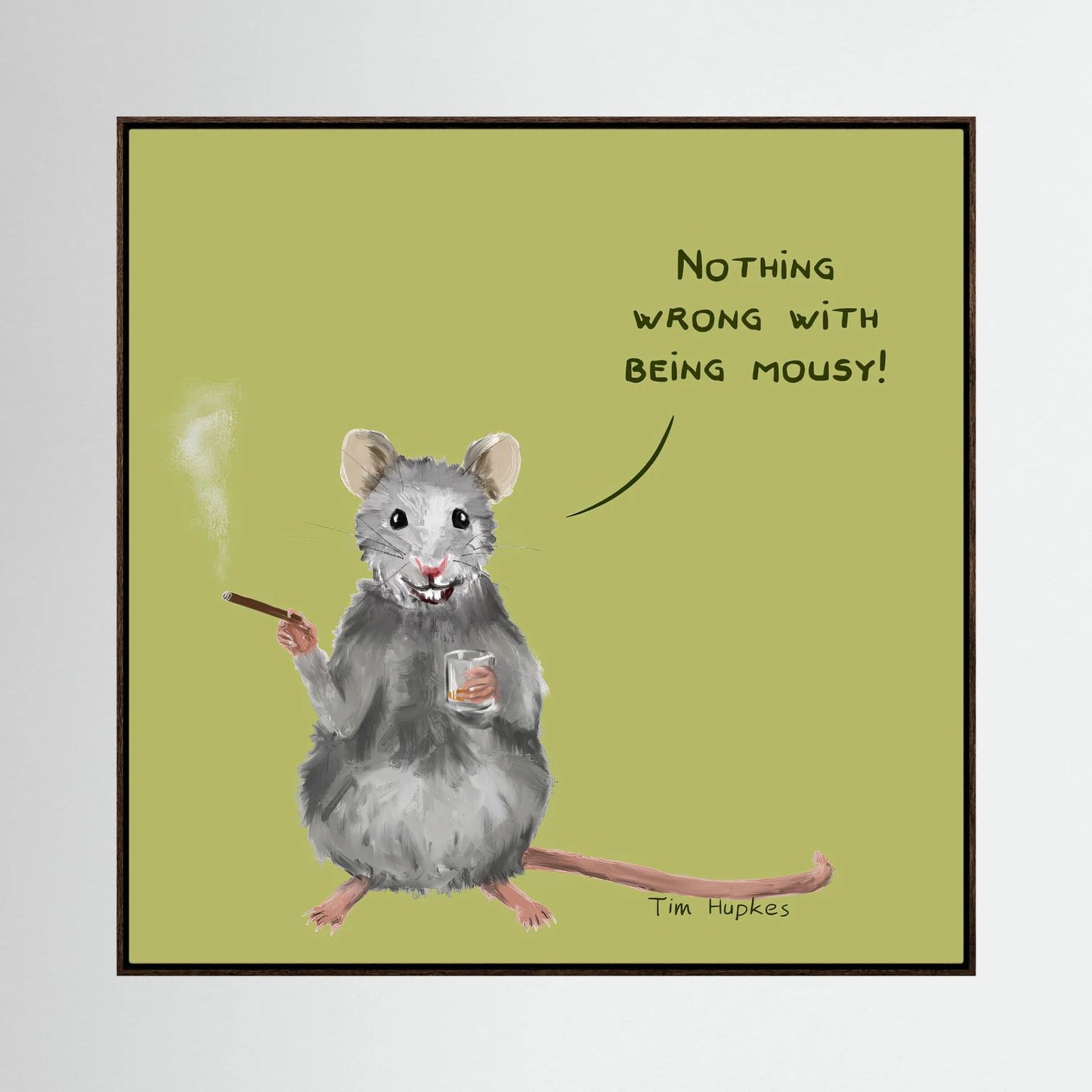 Mousy | Lime | Canvas Print| 30 x 30