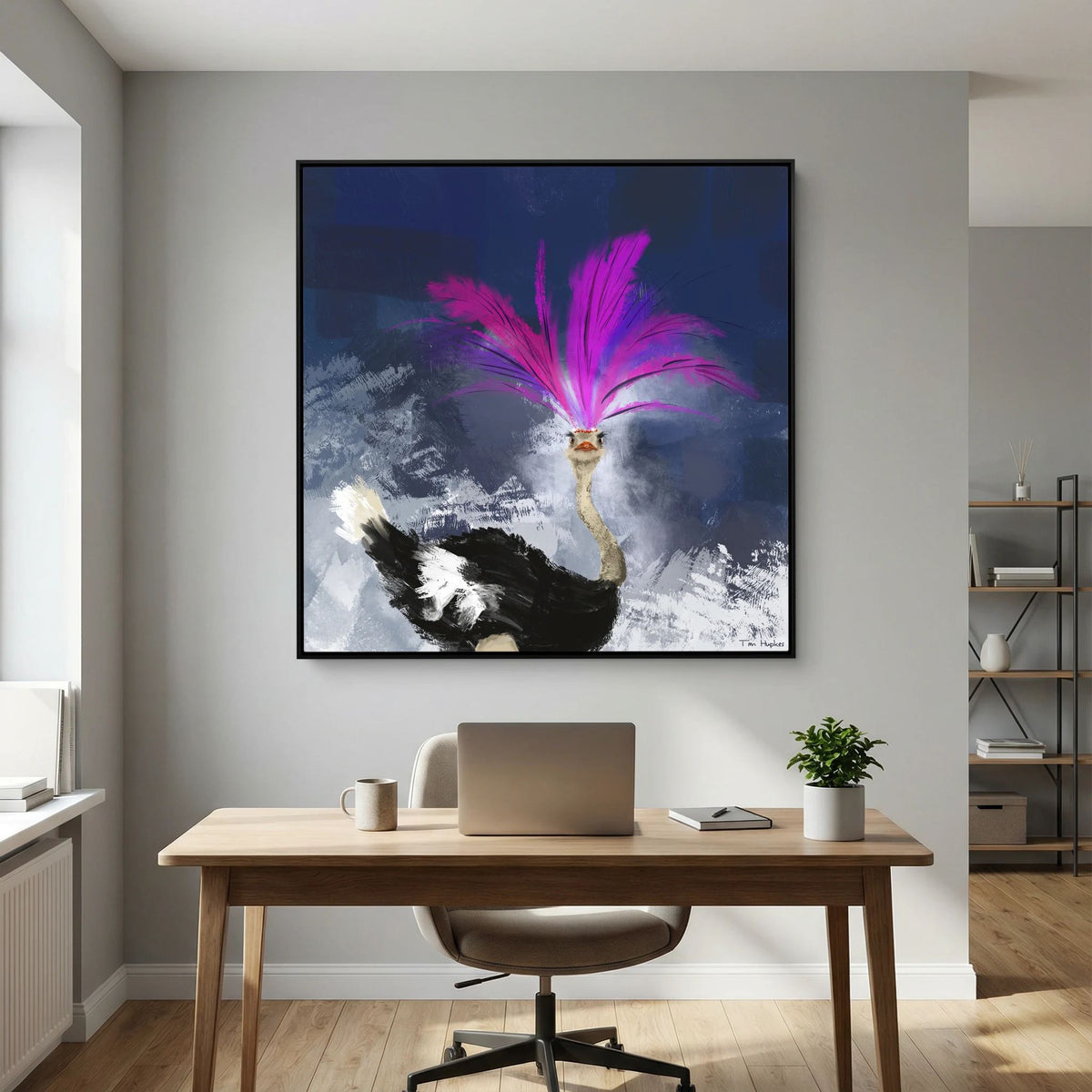 Showgirl | Fine Art Canvas Print with ostrich