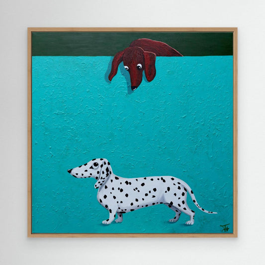 Freckles | Fine Art Canvas Print with dachshunds