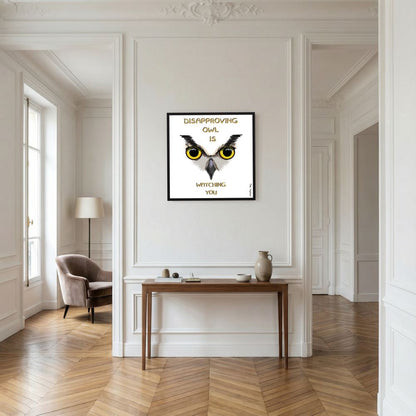 Disapproving owl | WHITE | Paper Print