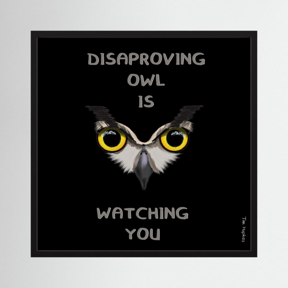 Disapproving owl | Black | Paper Print