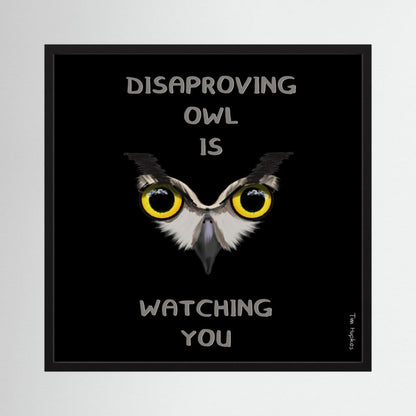 Disapproving owl | Black | Paper Print