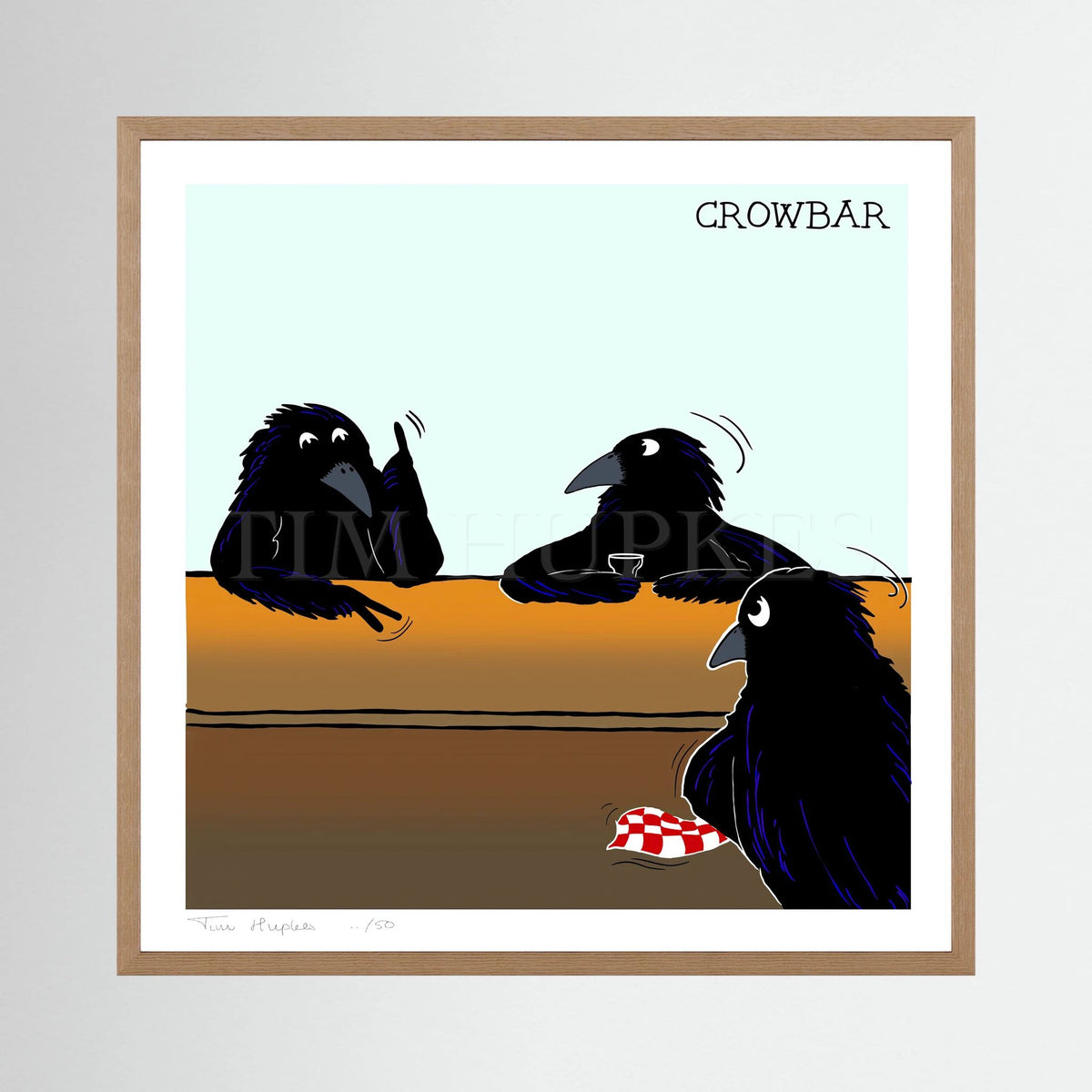 Crowbar by Tim Hupkes, limited edition fine art print shown framed on a wall