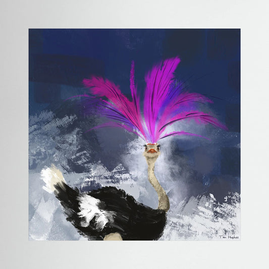 Showgirl | Fine Art Canvas Print with ostrich