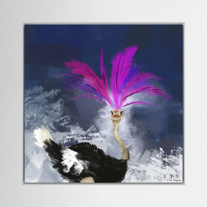 Showgirl | Fine Art Canvas Print with ostrich