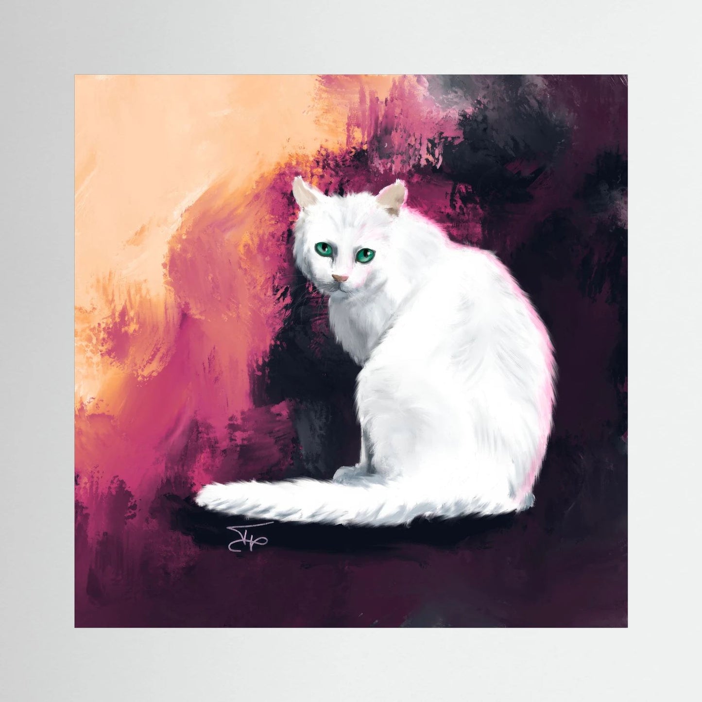 Amber | Maroon background | Canvas Print | 30 x 30