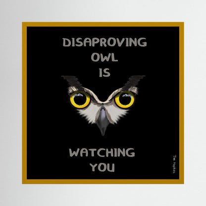 Disapproving owl | Black | Paper Print