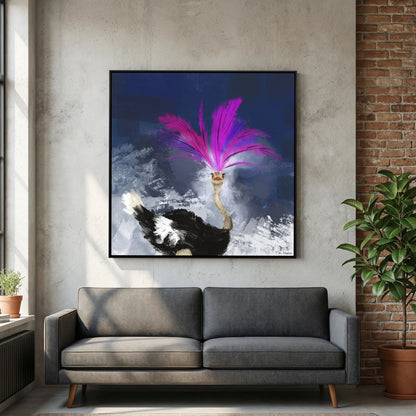 Showgirl | Fine Art Canvas Print with ostrich