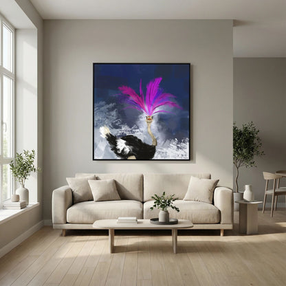 Showgirl | Fine Art Canvas Print with ostrich