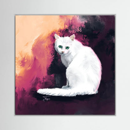 Amber | Maroon background | Canvas Print | 30 x 30