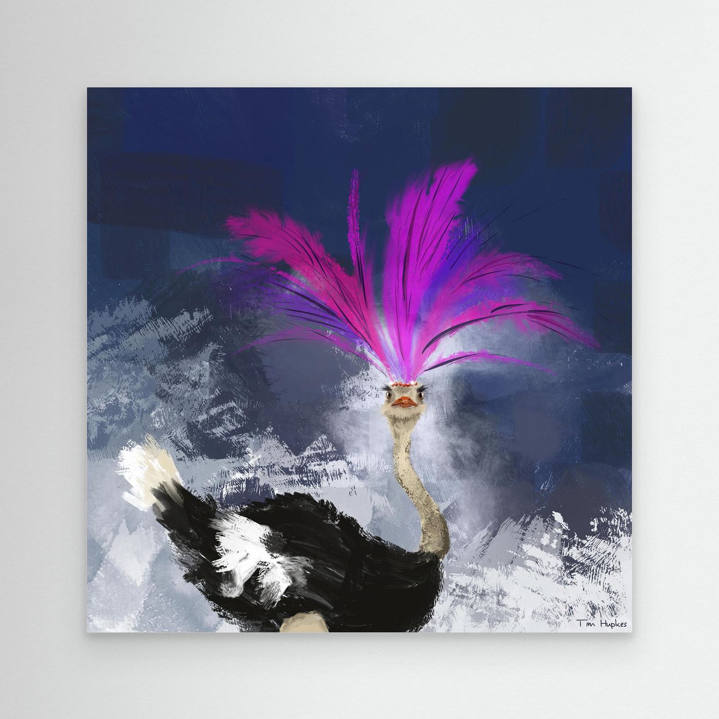 Showgirl | Fine Art Canvas Print with ostrich