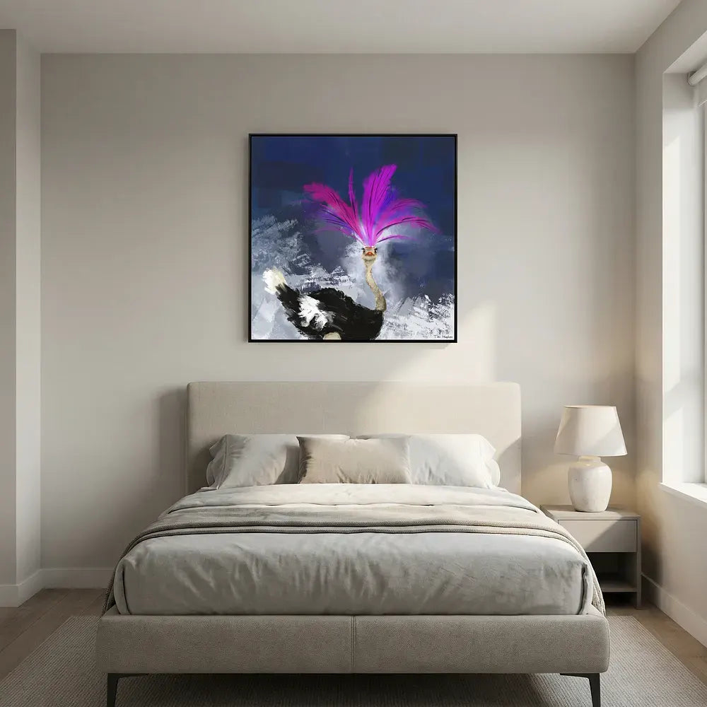Showgirl | Fine Art Canvas Print with ostrich